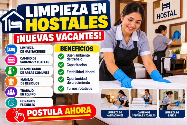 Limpieza en hostales: funciones, requisitos y cómo postular