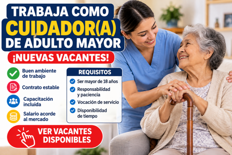Cuidado de adultos mayores: funciones, requisitos y oportunidades laborales